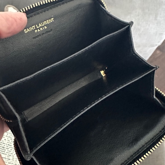 YSL Zippy Wallet/Card Holder Black Lambskin Leather - Picture 5 of 12